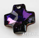 Austrain crystal pendants, purple, 20mm cross shape. Sold per pkg of 2.