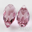 Austrain crystal pendants, pink, 13mm  edge hole. Sold per pkg of 2.