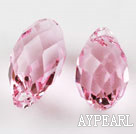 Austrain crystal pendants, pink, 13mm  edge hole. Sold per pkg of 2.