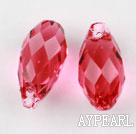 Austrain crystal pendants, red, 13mm  edge hole. Sold per pkg of 2.