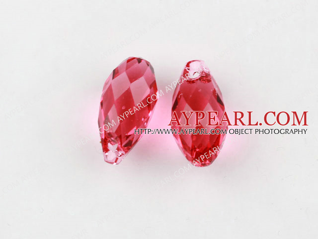 Austrain crystal pendants, red, 13mm  edge hole. Sold per pkg of 2.