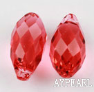 Austrain crystal pendants, red, 13mm  edge hole. Sold per pkg of 2.