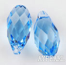 Austrain crystal pendants, blue, 13mm  edge hole. Sold per pkg of 2.