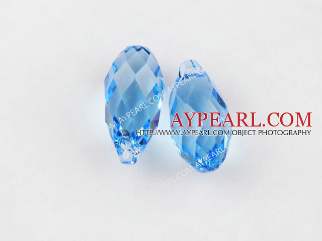 Austrain crystal pendants, blue, 13mm  edge hole. Sold per pkg of 2.