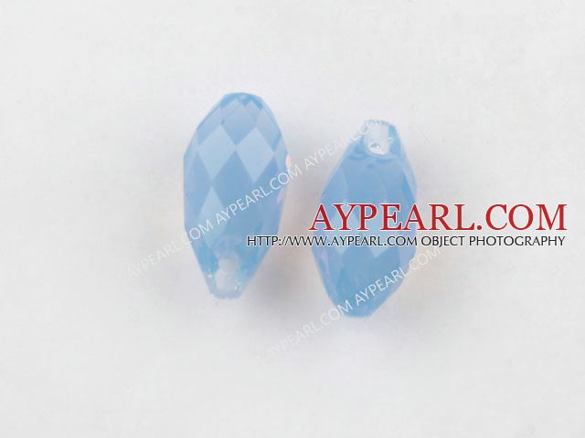 Austrain crystal pendants, blue, 13mm  edge hole. Sold per pkg of 2.