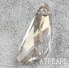 Austrian crystal pendants, transparant, 6mm inclined knife shape. Sold per pkg of 2.