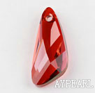 Austrian crystal pendants, red, 6mm inclined knife shape. Sold per pkg of 2.