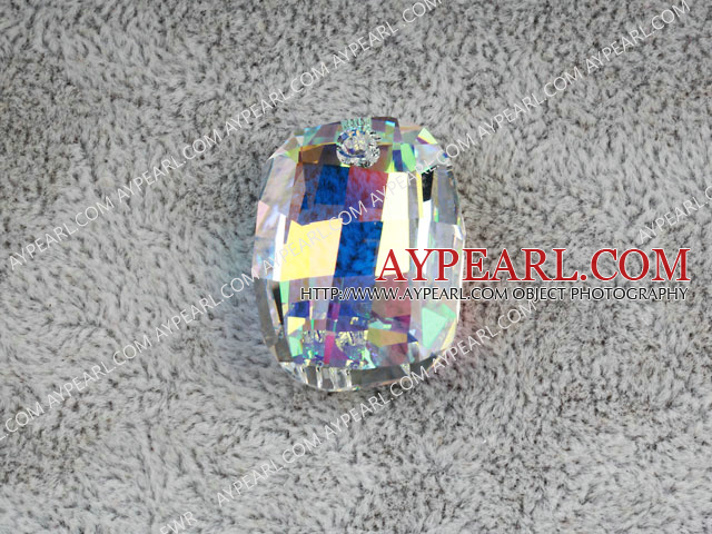 Austrain crystal pendants, AB color, 28mm  heterotypic hyphosis. Sold per pkg of 2.