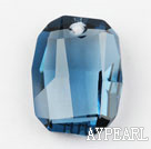 Austrain crystal pendants, blue, 28mm  heterotypic hyphosis. Sold per pkg of 2.