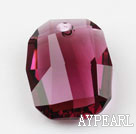 Austrain crystal pendants, purplish red, 28mm  heterotypic hyphosis. Sold per pkg of 2.