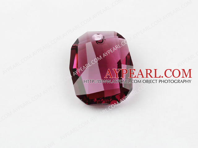 Austrain crystal pendants, purplish red, 28mm  heterotypic hyphosis. Sold per pkg of 2.