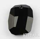 Austrain crystal pendants, black, 28mm  heterotypic hyphosis. Sold per pkg of 2.