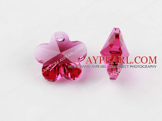 Austrain crystal pendants, purplish red, 6mm  quincunx. Sold per pkg of 2.