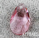 Austrian crystal beads, pink, 22mm  tear drop shape. Sold per pkg of 2.