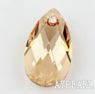 Austrian crystal beads, yellow, 22mm  tear drop shape. Sold per pkg of 2.