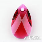 Austrian crystal beads, red, 22mm  tear drop shape. Sold per pkg of 2.