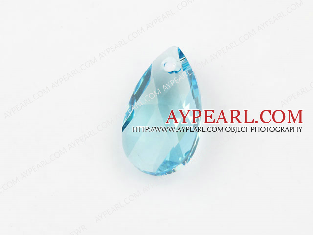 Austrian crystal beads, light blue, 22mm  tear drop shape. Sold per pkg of 2.