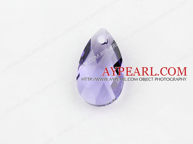 Austrian crystal beads, purple, 22mm tear drop shape. Sold per pkg of 2.