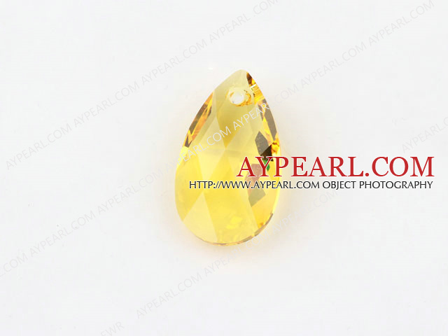 Austrian crystal beads, golden, 22mm tear drop shape. Sold per pkg of 2.