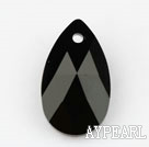 Austrian crystal beads, black, 22mm  tear drop shape. Sold per pkg of 2.