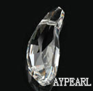 Austrian crystal pendants, transparant, 28mm faceted lily. Sold per pkg of 2.