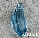 Austrian crystal pendants, sapphire blue,  28mm faceted lily. Sold per pkg of 2.