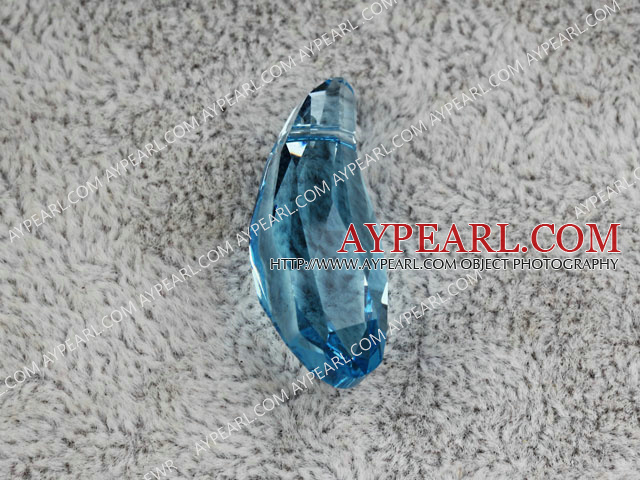 Austrian crystal pendants, sapphire blue,  28mm faceted lily. Sold per pkg of 2.