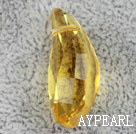 Austrian crystal pendants, citrine color,  28mm faceted lily. Sold per pkg of 2.