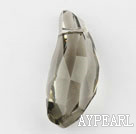 Austrian crystal pendants, gray, 28mm faceted lily. Sold per pkg of 2.
