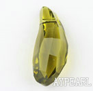Austrian crystal pendants, yellow, 28mm faceted lily. Sold per pkg of 2.