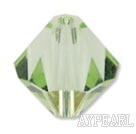 Austrian crystal beads, 4mm bicone ,light green. Sold per pkg of 1440