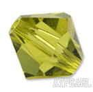 Austrian crystal beads, 4mm bicone,light kelly . Sold per pkg of 1440