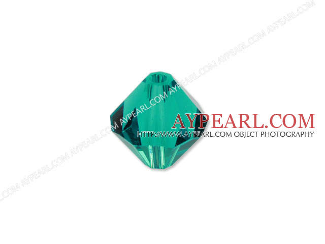 Austrian crystal beads, 4mm bicone,green . Sold per pkg of 1440