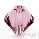 Austrian crystal beads, 4mm bicone,pink . Sold per pkg of 1440