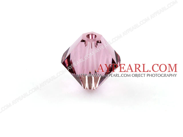 Austrian crystal beads, 4mm bicone,pink . Sold per pkg of 1440