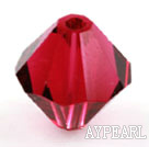 Austrian crystal beads, 4mm bicone ,red. Sold per pkg of 1440