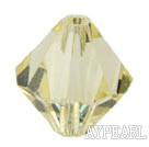 Austrian crystal beads, 5mm bicone,light yellow. Sold per pkg of 720.