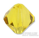 Austrian crystal beads, 5mm bicone,light yellow. Sold per pkg of 720.