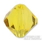 Austrian crystal beads, 5mm bicone,light yellow. Sold per pkg of 720.