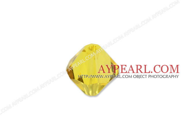 Austrian crystal beads, 5mm bicone,light yellow. Sold per pkg of 720.