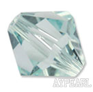Austrian crystal beads, 5mm bicone,blue white. Sold per pkg of 720.
