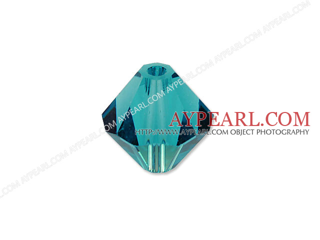 Austrian crystal beads, 5mm bicone,emerald. Sold per pkg of 720.