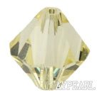Austrain crystal beads, light yellow, 6mm bicone. Sold per pkg of 360.