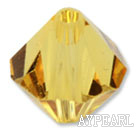 Austrain crystal beads, champagne color, 6mm bicone. Sold per pkg of 360.