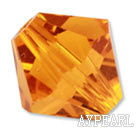 Austrain crystal beads, golden champagne color, 6mm bicone. Sold per pkg of 360.