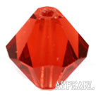 Austrain crystal beads, light siam, 6mm bicone. Sold per pkg of 360.