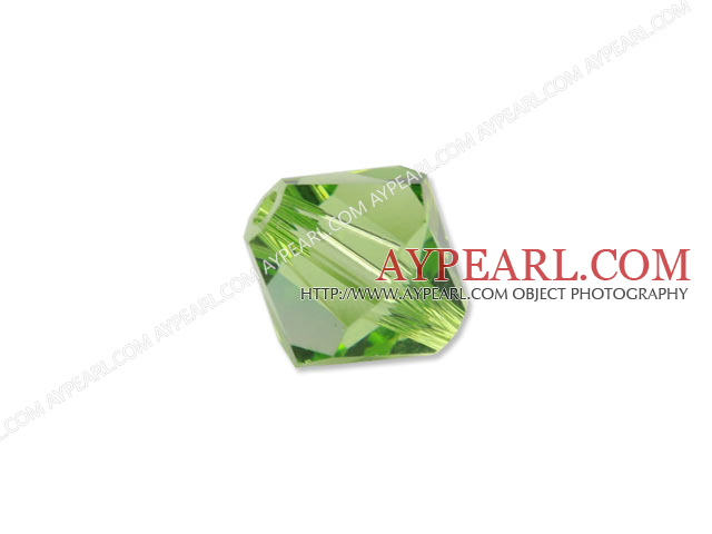 Austrain crystal beads, olive green, 6mm bicone. Sold per pkg of 360.