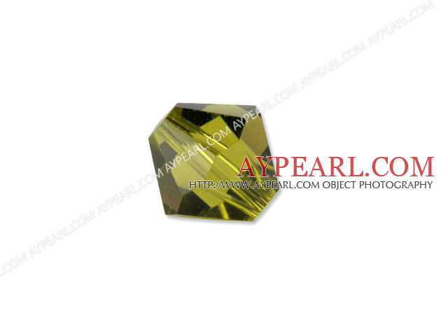 Austrain crystal beads, yellow, 6mm bicone. Sold per pkg of 360.