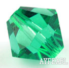 Austrain crystal beads, bright green, 6mm bicone. Sold per pkg of 360.