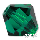 Austrain crystal beads, green, 6mm bicone. Sold per pkg of 360.